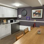 Town lifestyle kitchenette and dining table at Drayton Court